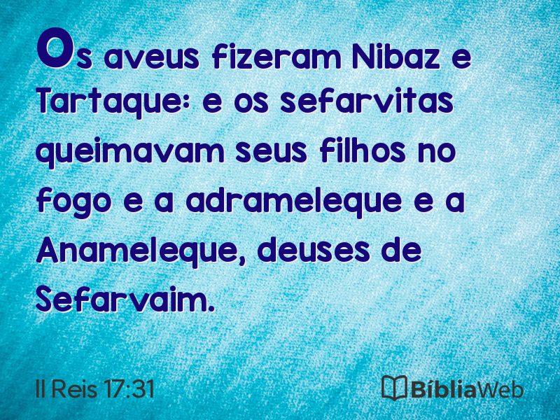 II Reis 17:31 em imagem para compartilhar