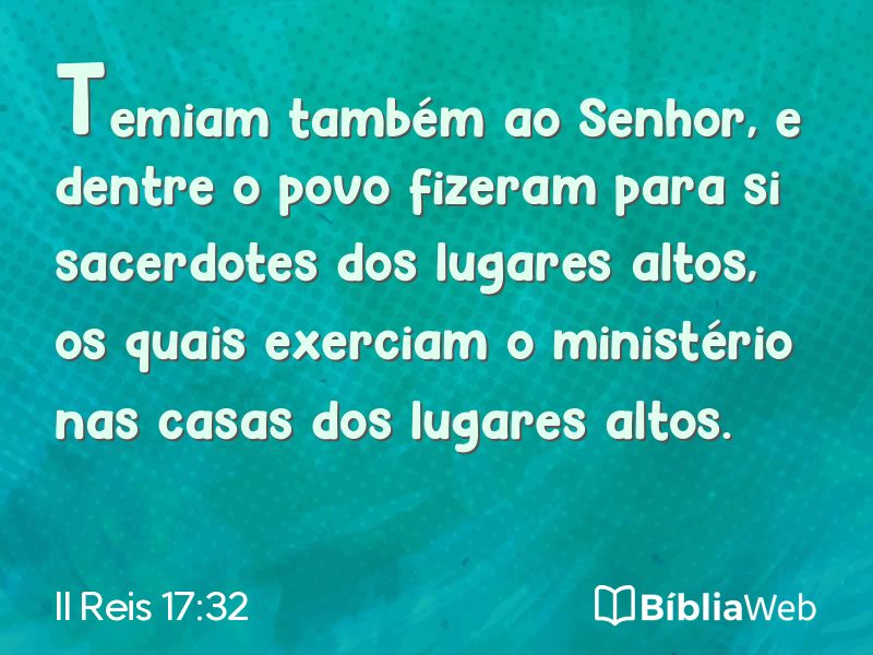 II Reis 17:32 em imagem para compartilhar