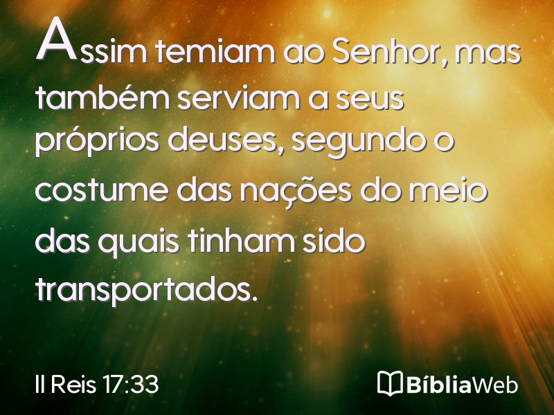 II Reis 17:33 em imagem para compartilhar