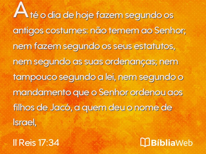 II Reis 17:34 em imagem para compartilhar