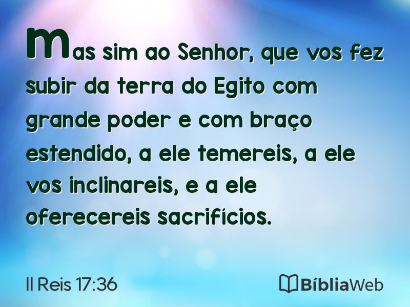 II Reis 17:36 em imagem para compartilhar