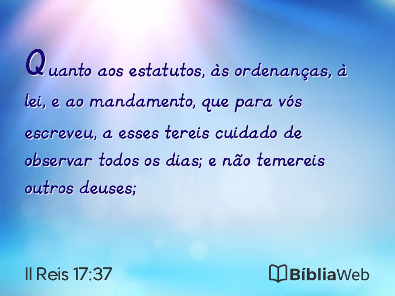 II Reis 17:37 em imagem para compartilhar