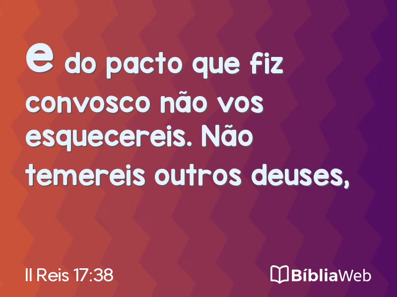 II Reis 17:38 em imagem para compartilhar