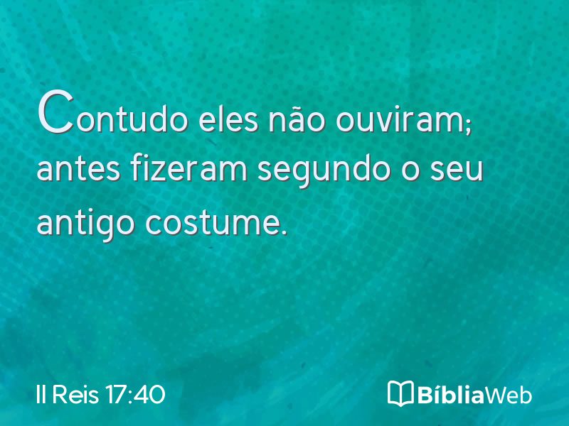 II Reis 17:40 em imagem para compartilhar