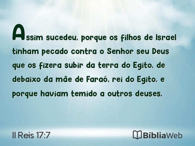 II Reis 17:7 em imagem para compartilhar