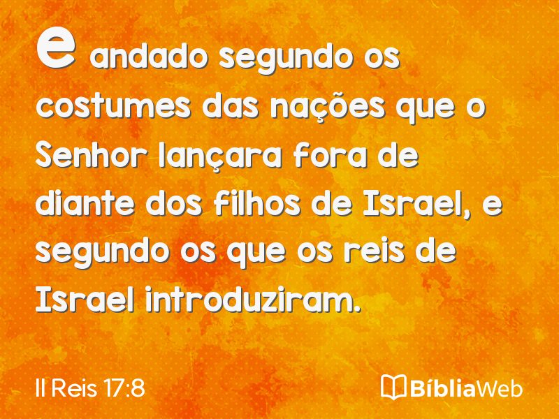 II Reis 17:8 em imagem para compartilhar