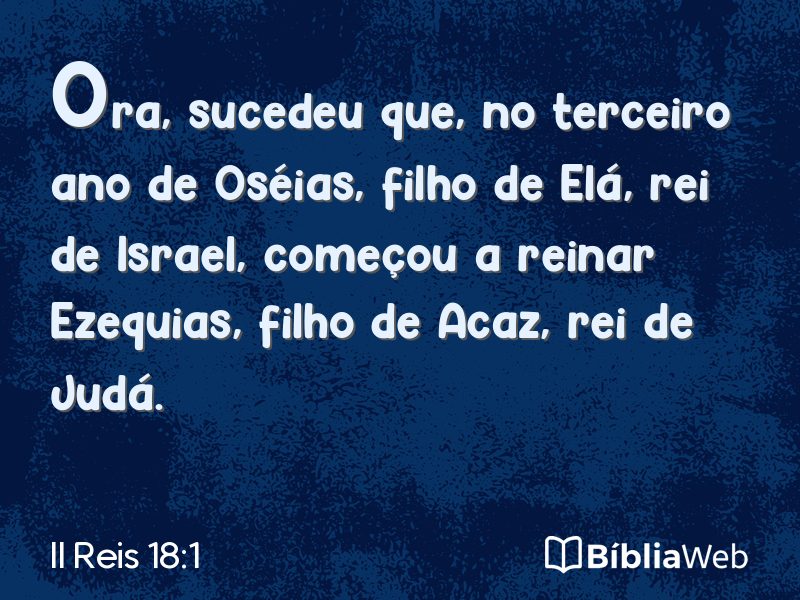 II Reis 18:1 em imagem para compartilhar