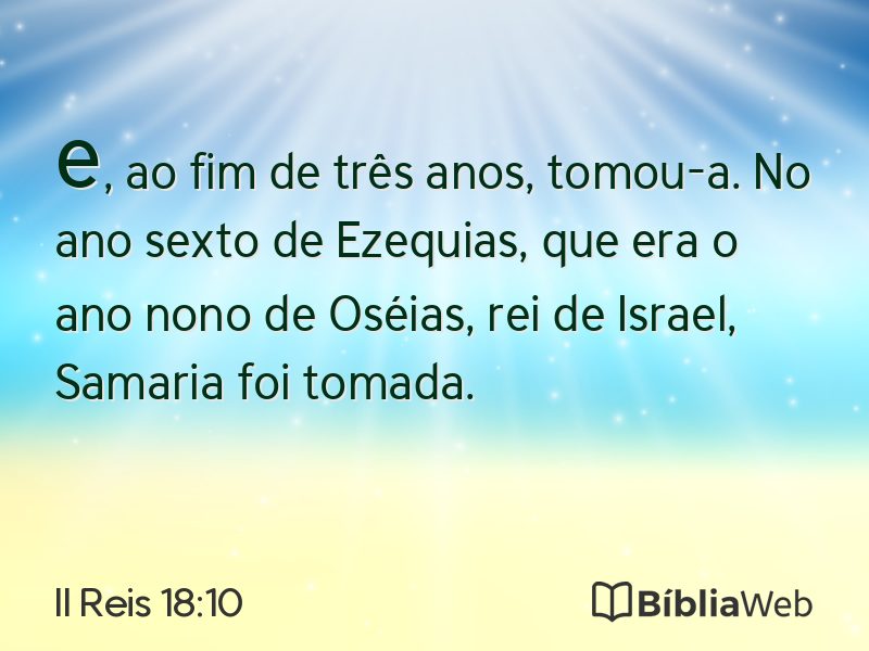 II Reis 18:10 em imagem para compartilhar