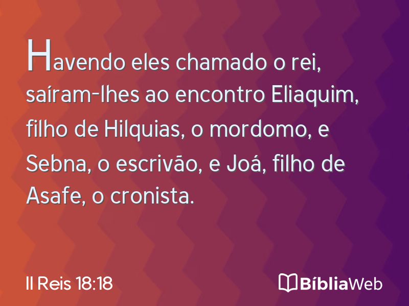 II Reis 18:18 em imagem para compartilhar