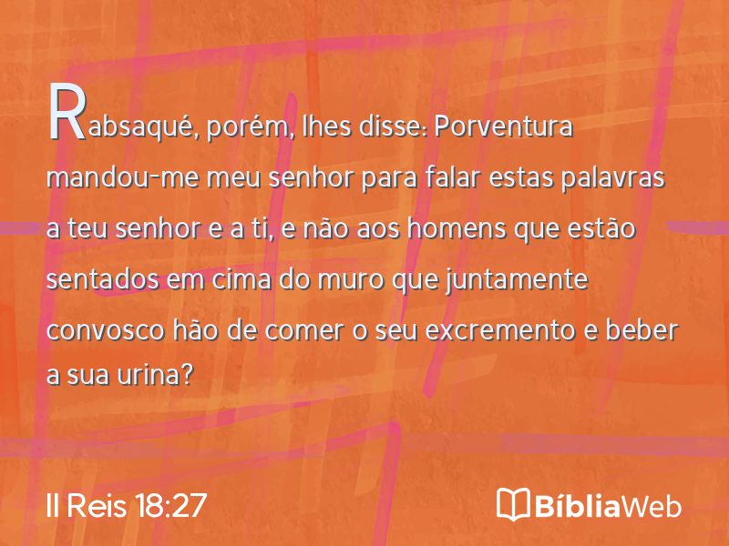 II Reis 18:27 em imagem para compartilhar