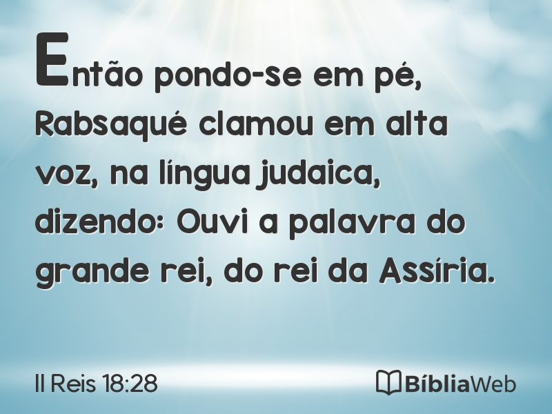 II Reis 18:28 em imagem para compartilhar