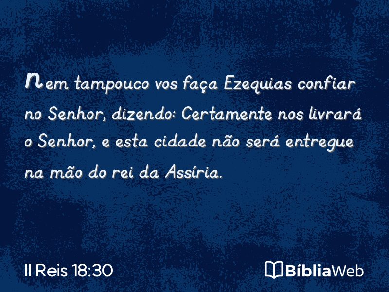 II Reis 18:30 em imagem para compartilhar