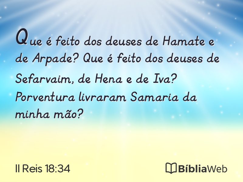 II Reis 18:34 em imagem para compartilhar