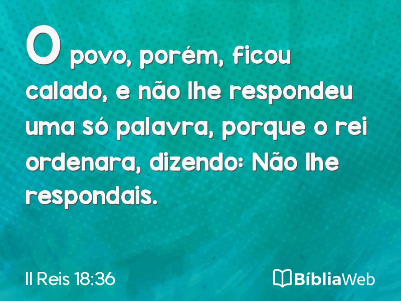 II Reis 18:36 em imagem para compartilhar