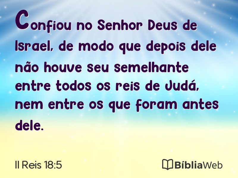 II Reis 18:5 em imagem para compartilhar
