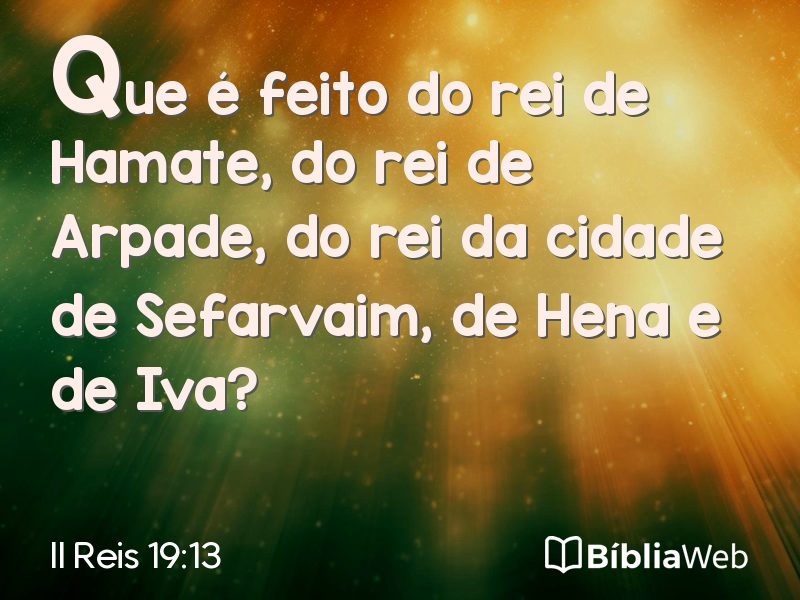 II Reis 19:13 em imagem para compartilhar
