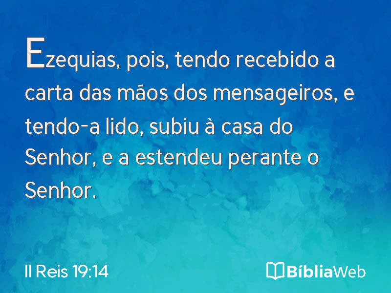 II Reis 19:14 em imagem para compartilhar