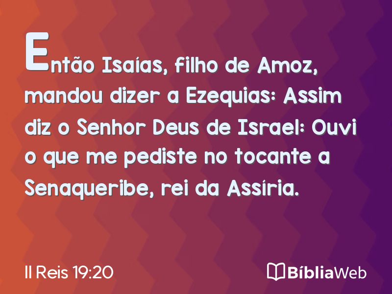 II Reis 19:20 em imagem para compartilhar