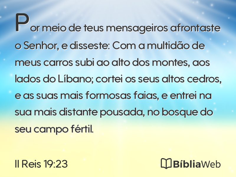 II Reis 19:23 em imagem para compartilhar