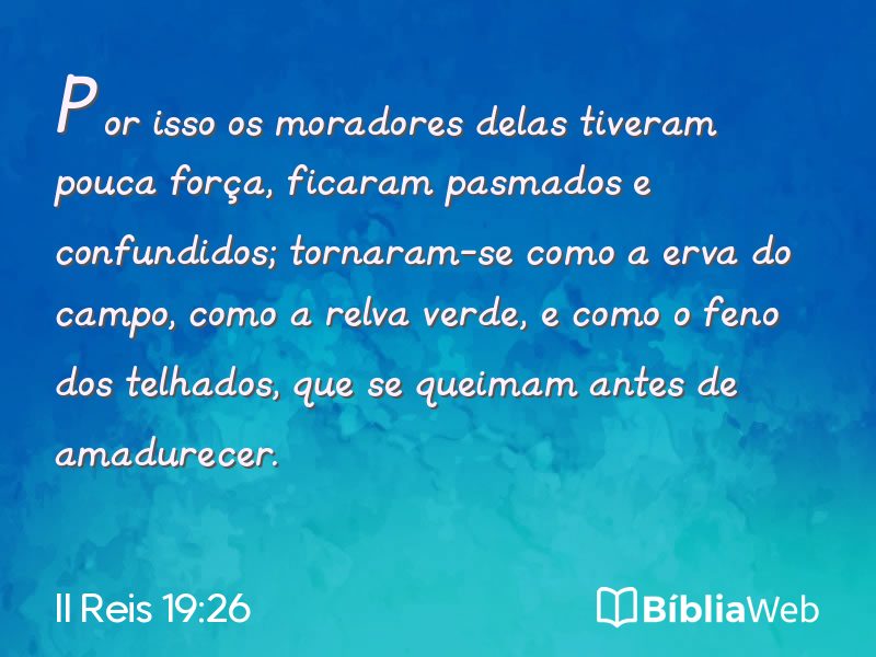II Reis 19:26 em imagem para compartilhar