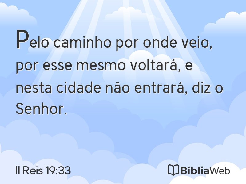 II Reis 19:33 em imagem para compartilhar