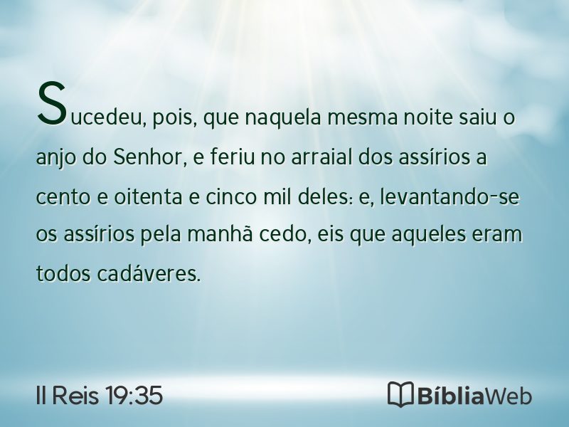 II Reis 19:35 em imagem para compartilhar