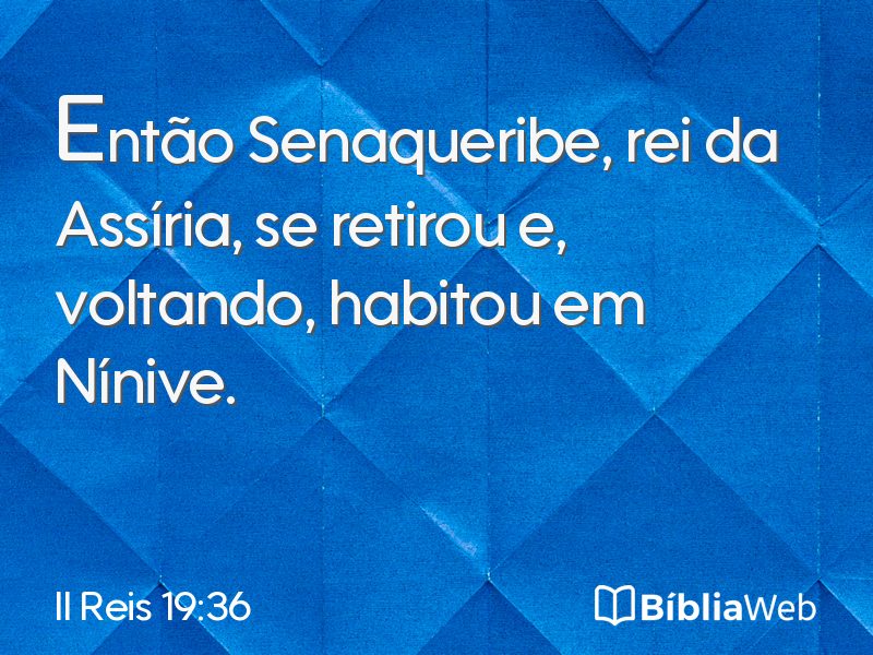 II Reis 19:36 em imagem para compartilhar