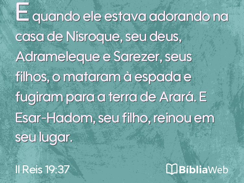 II Reis 19:37 em imagem para compartilhar