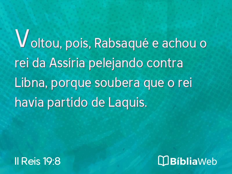 II Reis 19:8 em imagem para compartilhar