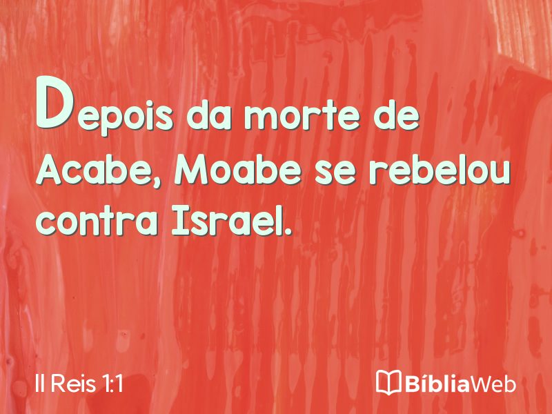 II Reis 1:1 em imagem para compartilhar