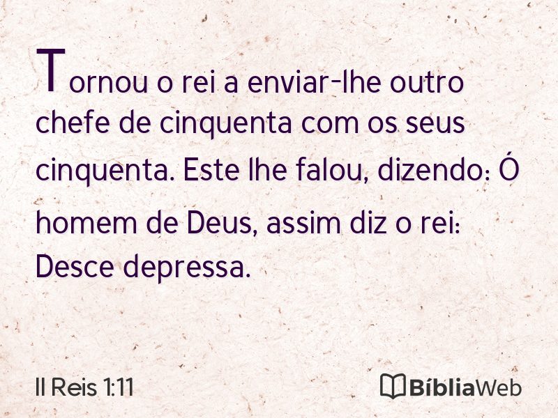 II Reis 1:11 em imagem para compartilhar