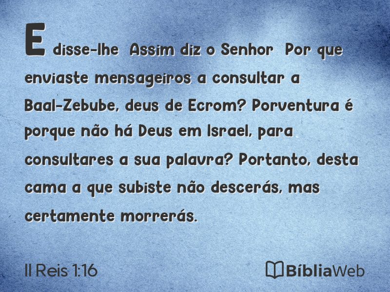 II Reis 1:16 em imagem para compartilhar