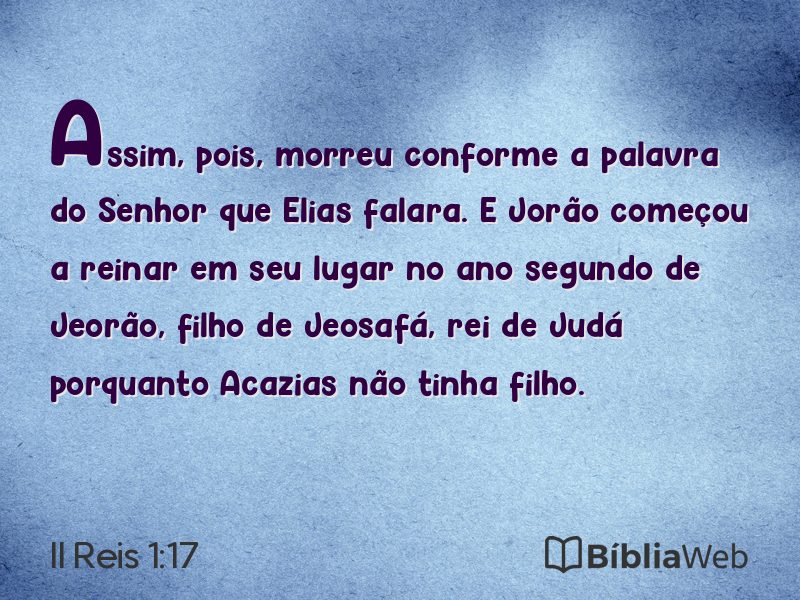 II Reis 1:17 em imagem para compartilhar
