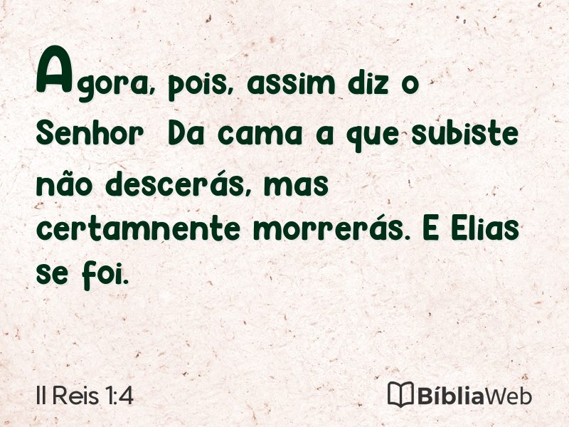 II Reis 1:4 em imagem para compartilhar