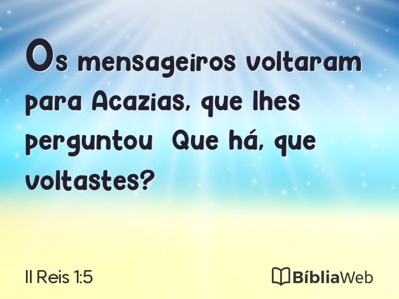 II Reis 1:5 em imagem para compartilhar