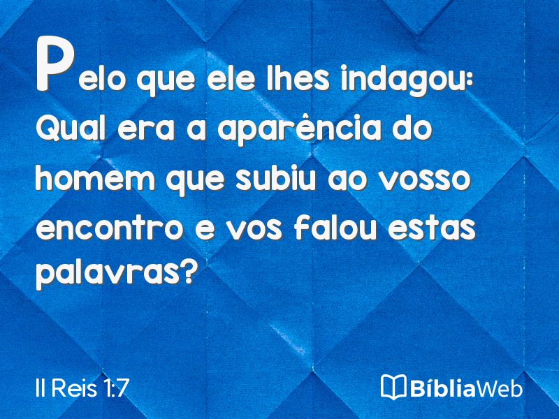 II Reis 1:7 em imagem para compartilhar