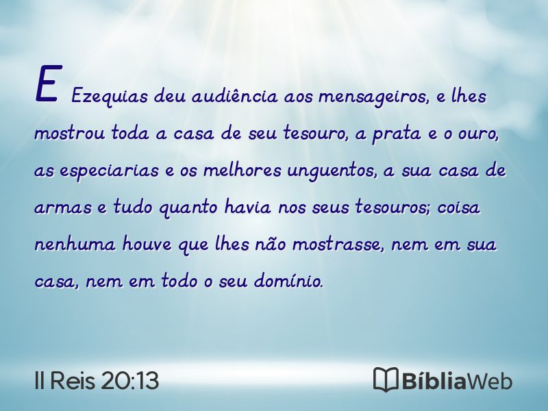 II Reis 20:13 em imagem para compartilhar