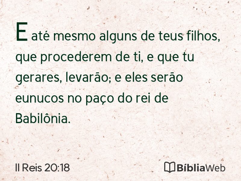 II Reis 20:18 em imagem para compartilhar