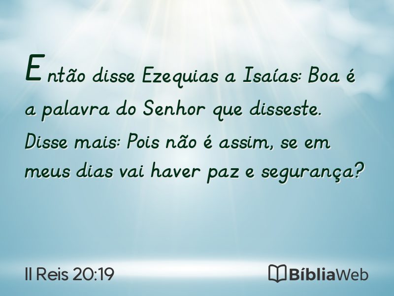 II Reis 20:19 em imagem para compartilhar