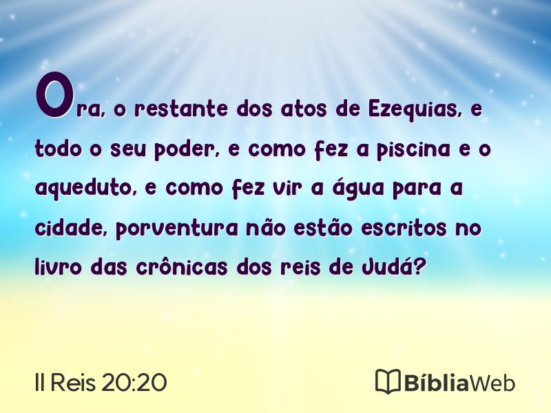 II Reis 20:20 em imagem para compartilhar