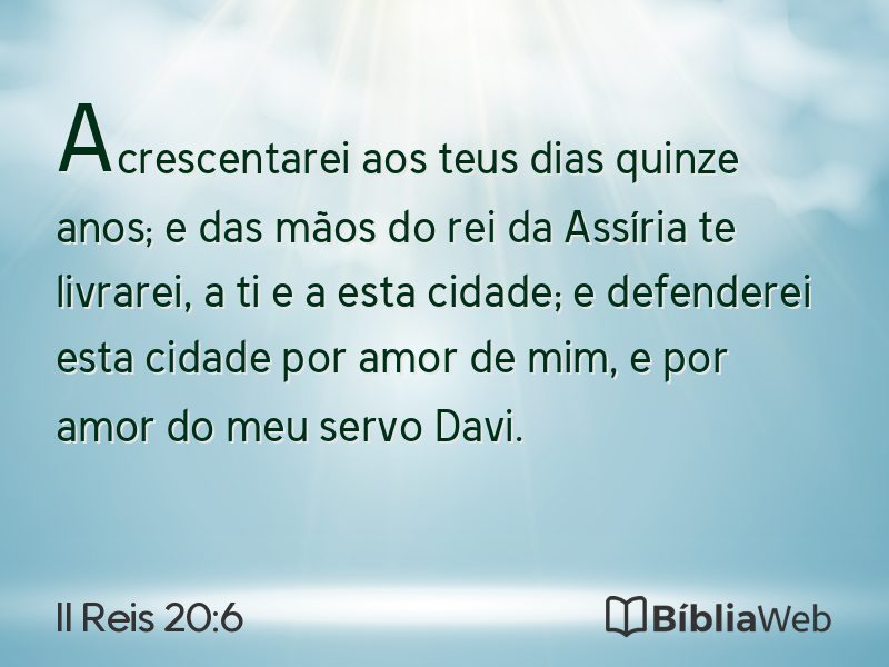 II Reis 20:6 em imagem para compartilhar