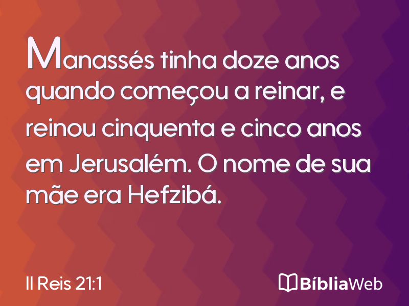 II Reis 21:1 em imagem para compartilhar