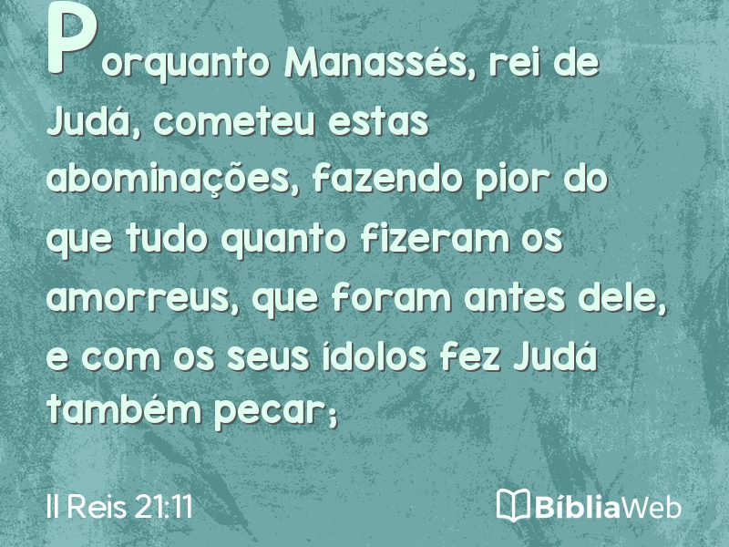 II Reis 21:11 em imagem para compartilhar