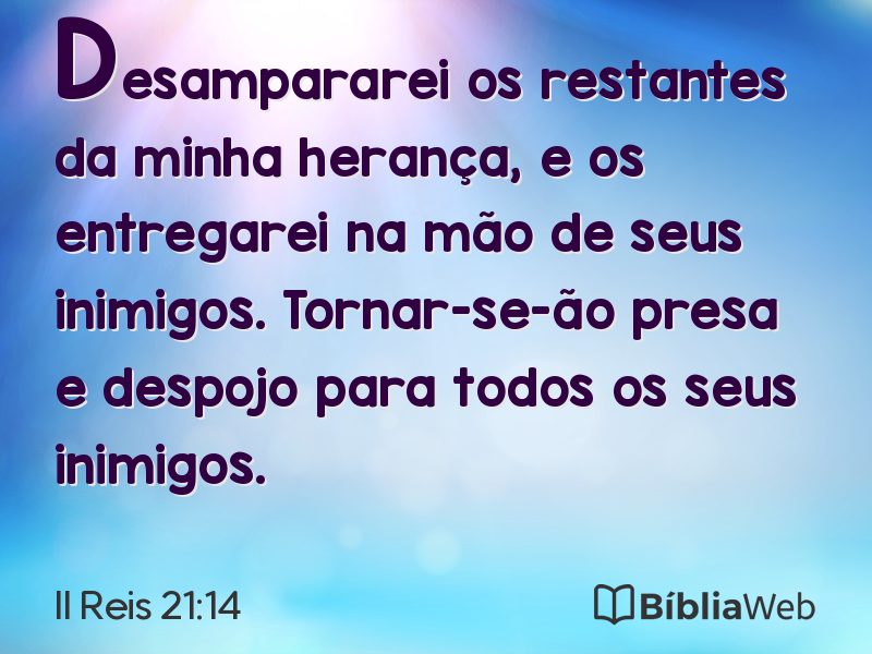 II Reis 21:14 em imagem para compartilhar