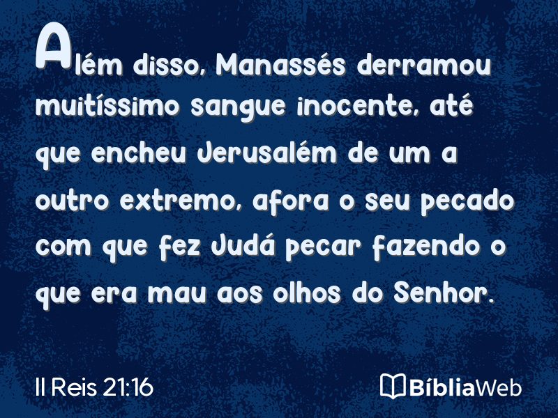 II Reis 21:16 em imagem para compartilhar