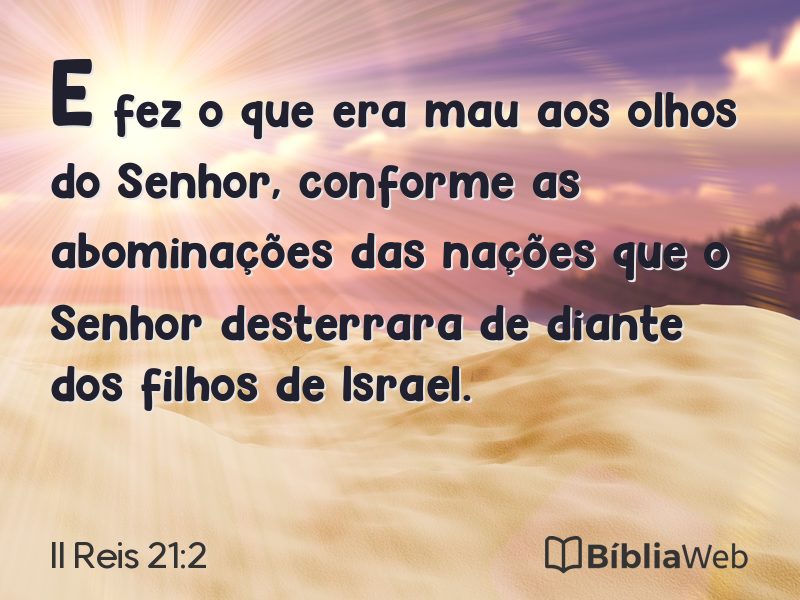 II Reis 21:2 em imagem para compartilhar