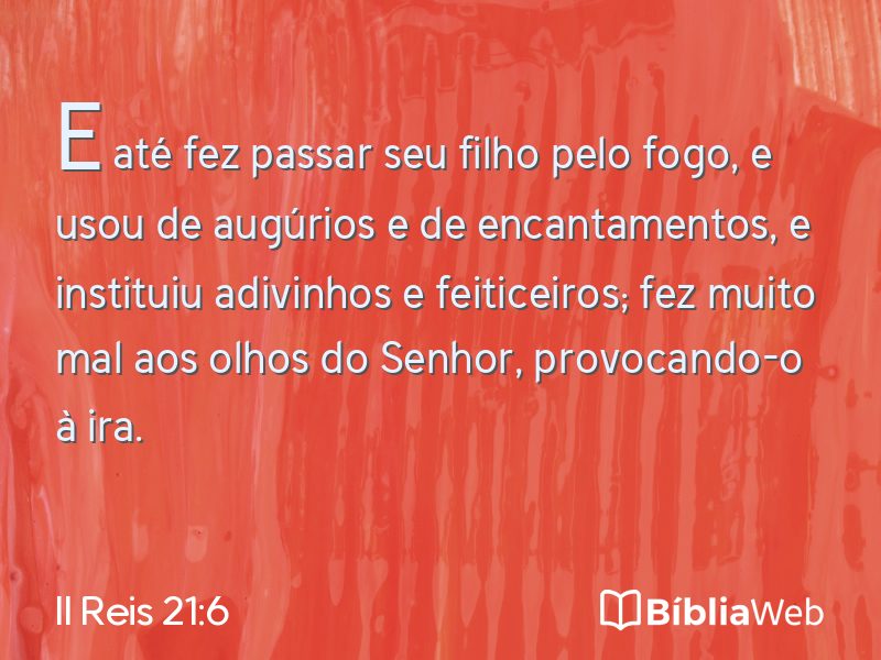 II Reis 21:6 em imagem para compartilhar