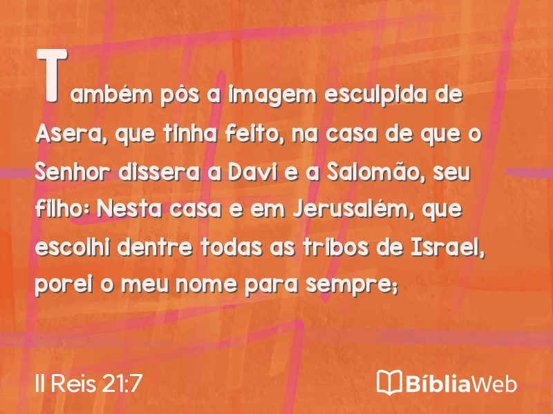 II Reis 21:7 em imagem para compartilhar