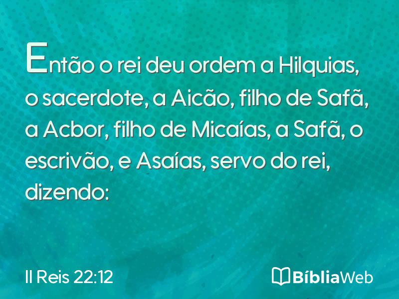 II Reis 22:12 em imagem para compartilhar