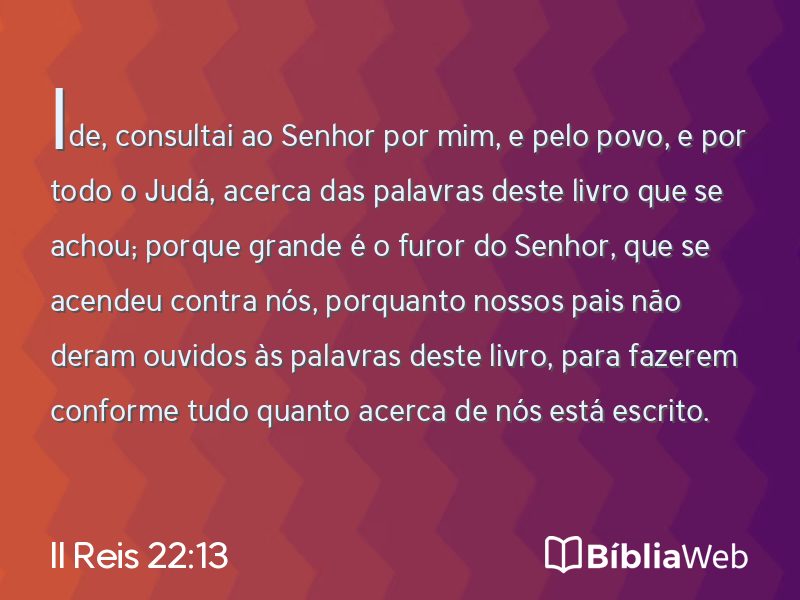 II Reis 22:13 em imagem para compartilhar